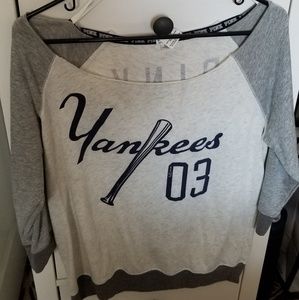 Victoria secret Pink Yankees 3/4 sleeve shirt